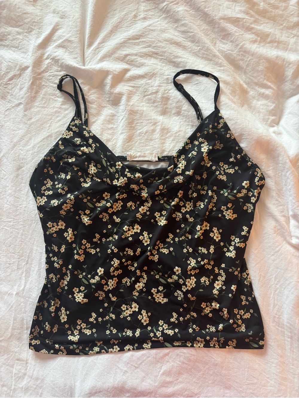 Urban Outfitters Black Floral Cowl Neck Camisole